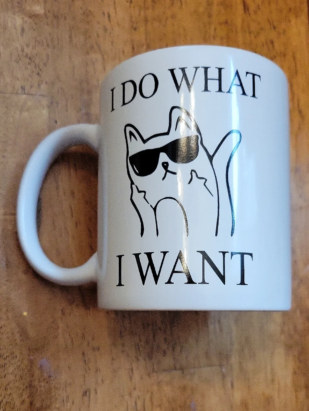 2/$12 White Cat Mug - I Do What I Want, Rip N Dip Inspired Cat